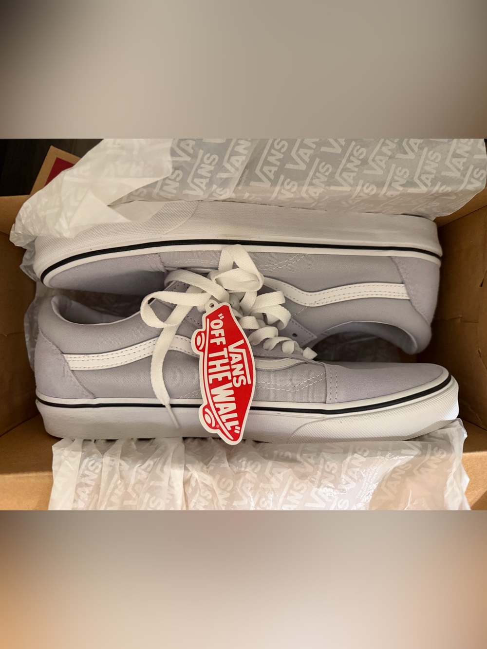 Vans Classic Low-Top Sneakers in Light Gray and White